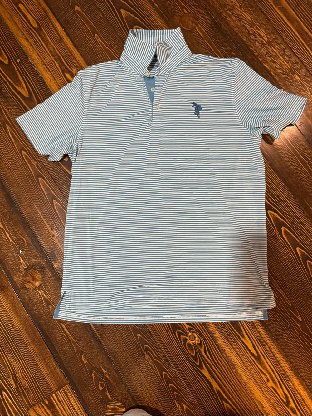Southern Tide Light Blue & White Striped Men's Polo Shirt